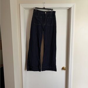 Dark Blue Wide-Leg Jeans